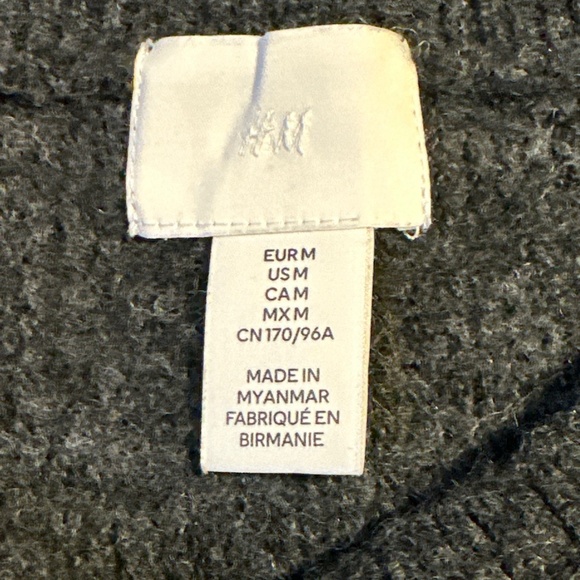 H&M Sweater Dress Medium Dark Grey Maxi Long-Sleeve Soft Cottagecore Capsule - Picture 5 of 6